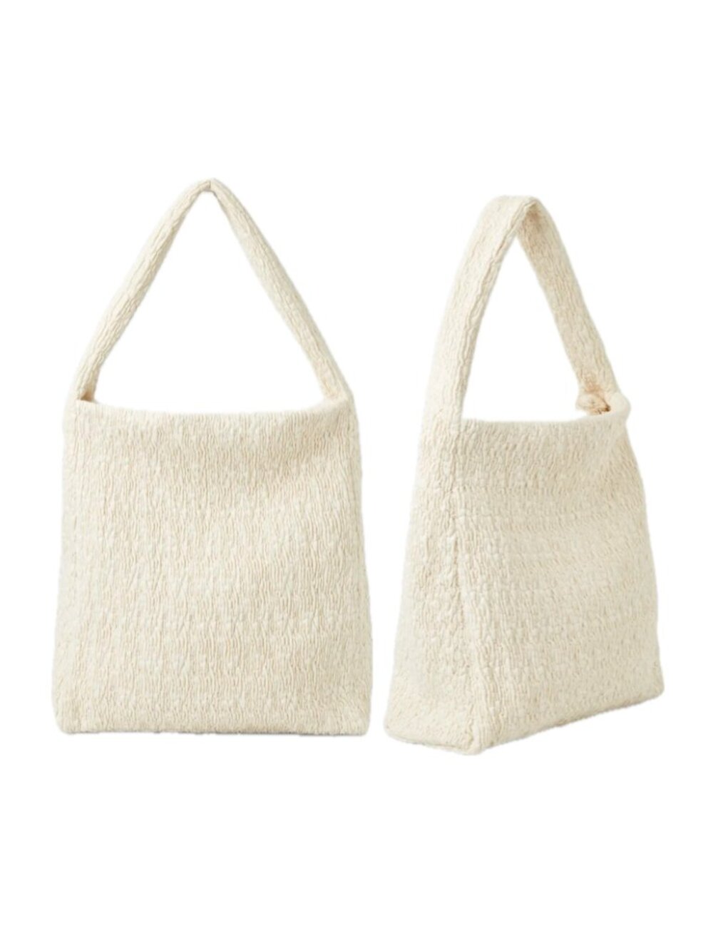 COS Smocked Oversized Shopper Shoulder Crossbody Bag (Neutral)